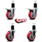 Service Caster 4'' Red Poly Swivel 1-3/4'' Expanding Stem Caster Set 2 Total Lock Brakes, 4PK SCC-EXTTL20S414-PPUB-RED-2-S-2-134 - alternate 2